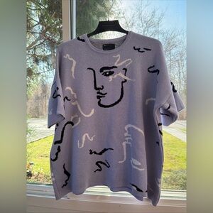 ASOS Men’s Size L Purple Short Sleeve Sweater